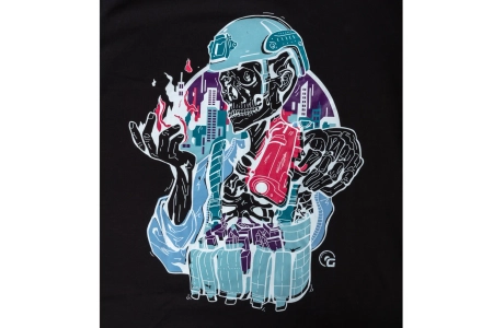 Koszulka GFC Tactical Skeleton Gunfire x Specna Arms Czarna