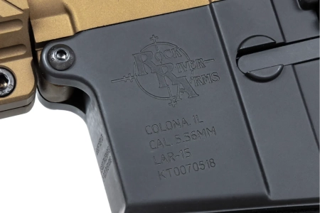 Karabinek ASG Specna Arms RRA SA-E25 HAL ETU™ Chaos Bronze z pomarańczowym urządzeniem wylotowym