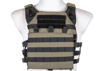 Kamizelka taktyczna Specna Arms Tactical typu Plate Carrier z panelem szturmowym Ranger Green