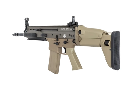 Karabinek szturmowy ASG Cybergun x FN HERSTAL SCAR-L z walizką transportową Tan