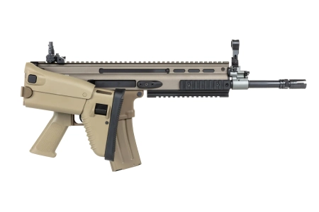 Karabinek szturmowy ASG Cybergun x FN HERSTAL SCAR-L z walizką transportową Tan