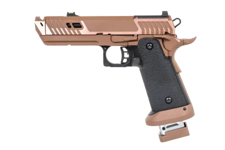 Pistolet ASG SRC Sahara Viper DUAL POWER z walizką transportową i magazynkiem CO2 Flat Dark Earth