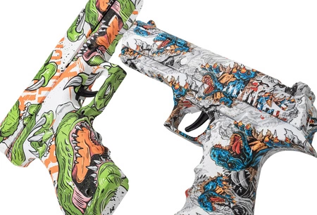 Dwa pistolety sprężynowe na żelowe kulki - dino