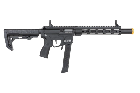 Pistolet maszynowy ASG Specna Arms SA-FX02 FLEX™ HAL ETU Czarny z pomarańczowym urządzeniem wylotowym