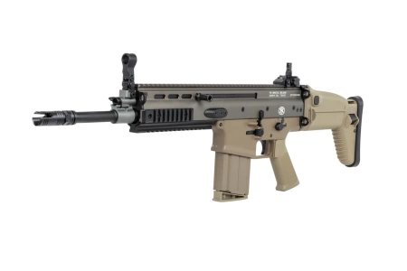 Karabinek szturmowy ASG Cybergun x FN HERSTAL SCAR-H z walizką transportową Tan