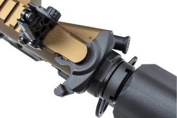 Karabinek ASG Specna Arms RRA SA-E25 HAL ETU™ Chaos Bronze z pomarańczowym urządzeniem wylotowym