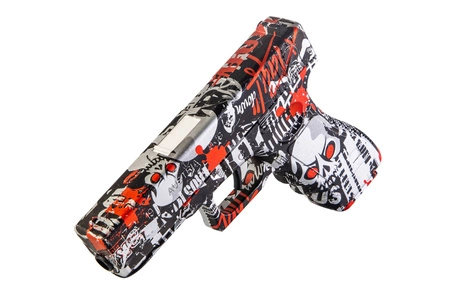 Dwa pistolety sprężynowe na żelowe kulki - graffiti