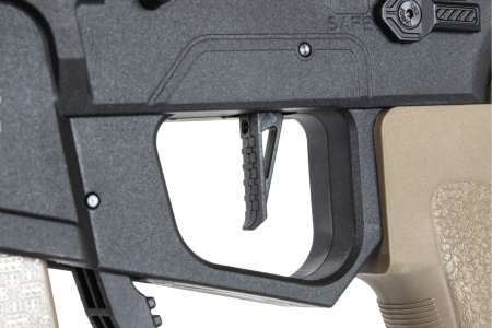 Pistolet maszynowy ASG Specna Arms SA-FX02 FLEX™ HAL ETU Half-Tan z pomarańczowym urządzeniem wylotowym