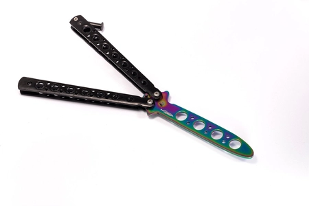 Nóż motylkowy treningowy Rainbow - Fade