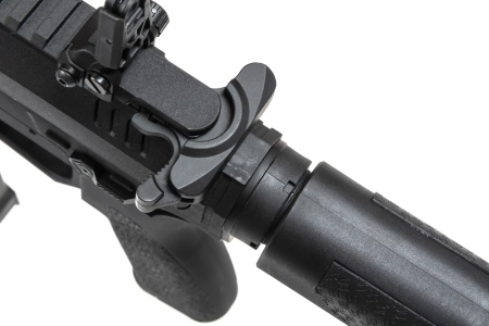 Pistolet maszynowy ASG Specna Arms SA-FX02 FLEX™ HAL ETU Czarny z pomarańczowym urządzeniem wylotowym