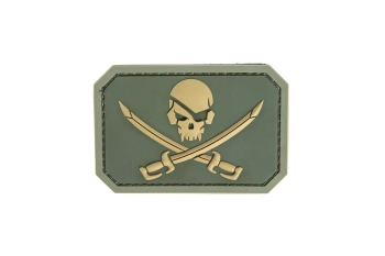 Naszywka Mil-Spec Monkey Pirate Skull PVC Oliwkowy