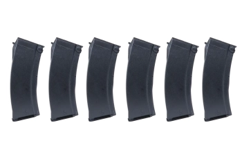 Zestaw 6 Magazynków Mid-cap SRC do replik AK na 100 kulek Czarny + Speedloader