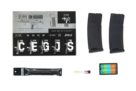 Karabinek ASG Specna Arms RRA SA-E24 HAL ETU™ Czarny z pomarańczowym urządzeniem wylotowym