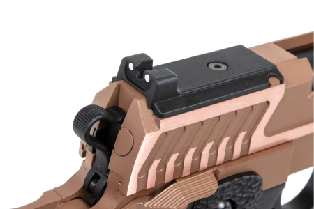 Pistolet ASG SRC Sahara Viper DUAL POWER z walizką transportową i magazynkiem green gas Flat Dark Earth