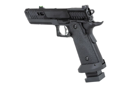 Pistolet ASG SRC Dark Viper DUAL POWER z walizką transportową i magazynkiem green gas Czarny