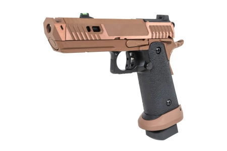 Pistolet ASG SRC Sahara Viper DUAL POWER z walizką transportową i magazynkiem green gas Flat Dark Earth