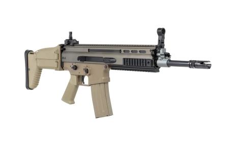 Karabinek szturmowy ASG Cybergun x FN HERSTAL SCAR-L z walizką transportową Tan