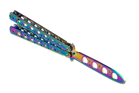 Nóż motylkowy treningowy Rainbow Fade