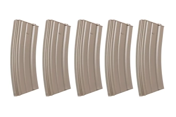 Zestaw 5 sztuk metalowych magazynków low-cap 70 kulek Specna Arms Flat Dark Earth