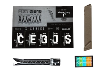 Pistolet maszynowy ASG Specna Arms SA-FX01 FLEX™ HAL ETU Half-Tan z pomarańczowym urządzeniem wylotowym