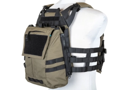 Kamizelka taktyczna Specna Arms Tactical typu Plate Carrier z panelem szturmowym Ranger Green