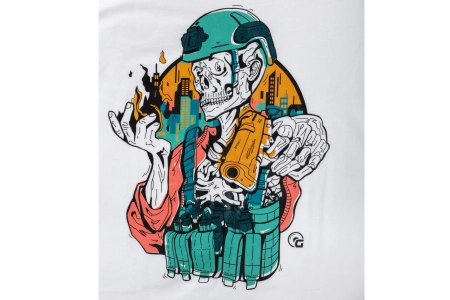 Koszulka GFC Tactical Skeleton Gunfire x Specna Arms Biała