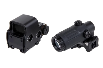 Zestaw kolimatora WADSN typu XTO z magnifierem typu T33 Czarny