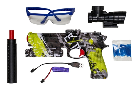 Pistolet elektryczny na żelowe kulki Beretta 92S - zielony