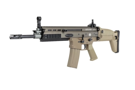 Karabinek szturmowy ASG Cybergun x FN HERSTAL SCAR-L z walizką transportową Tan