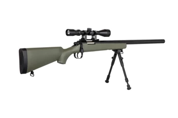 Replika karabinu snajperskiego Specna Arms SA-S12 EDGE™ z lunetą i dwójnogiem Oliwkowa