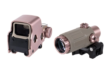 Zestaw kolimatora WADSN typu XTO z magnifierem typu T33 Dark Earth