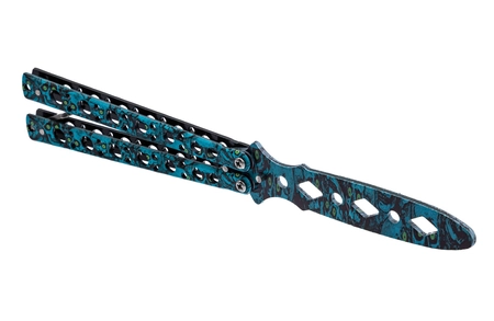 Motylek treningowy, DIAMOND, blue skull