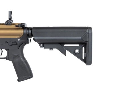 Karabinek ASG Specna Arms RRA SA-E25 HAL ETU™ Chaos Bronze z pomarańczowym urządzeniem wylotowym