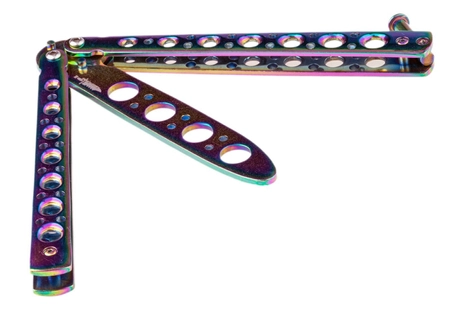 Nóż motylkowy treningowy Rainbow Fade all