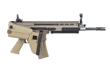 Karabinek szturmowy ASG Cybergun x FN HERSTAL SCAR-L z walizką transportową Tan