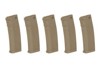 Zestaw 5 magazynków S-Mag Hi-Cap na 380 kulek - Tan