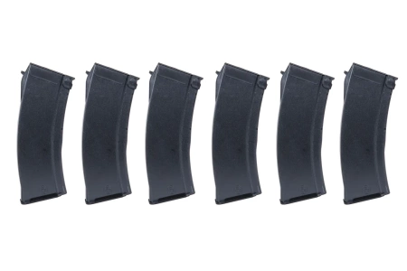 Zestaw 6 Magazynków Mid-cap SRC do replik AK na 100 kulek Czarny + Speedloader