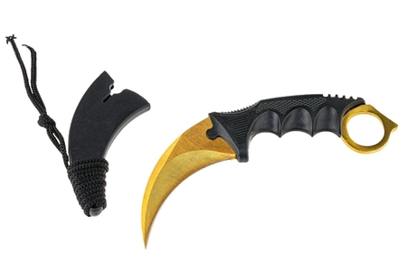 Nóż typu karambit złoty