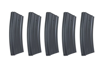 Zestaw 5 sztuk metalowych magazynków low-cap 70 kulek Specna Arms Czarny