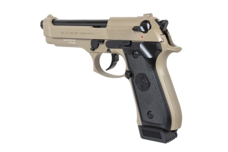Pistolet ASG ICS BLE-BM9 Dual Power Half-Tan (z magazynkiem na CO2)