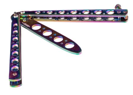 Nóż motylkowy treningowy Rainbow Fade all