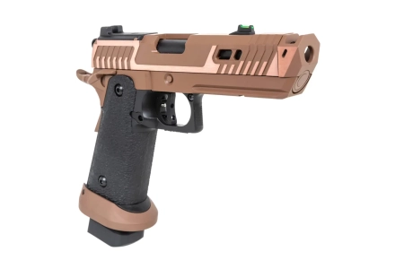 Pistolet ASG SRC Sahara Viper DUAL POWER z walizką transportową i magazynkiem green gas Flat Dark Earth