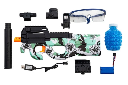 Karabinek na żelowe kulki P90 - zielony