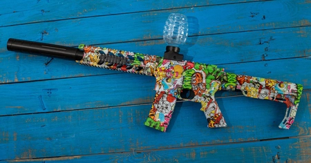 Karabin elektryczny na żelowe kulki AR10 - graffiti