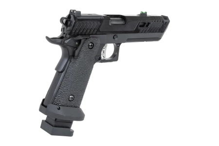 Pistolet ASG SRC Dark Viper DUAL POWER z walizką transportową i magazynkiem green gas Czarny