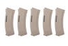 Zestaw 5 magazynków Mid-Cap 130/30 kulek Arcturus EMM AK MOD1 Variable-Cap Windowed do replik AK Flat Dark Earth