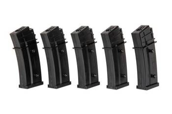 Zestaw 5 magazynków Mid-Cap na 120 kulek do replik G36