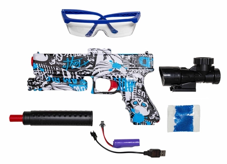 Pistolet elektryczny na żelowe kulki G17 - niebieski