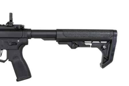 Pistolet maszynowy ASG Specna Arms SA-FX02 FLEX™ HAL ETU Czarny z pomarańczowym urządzeniem wylotowym