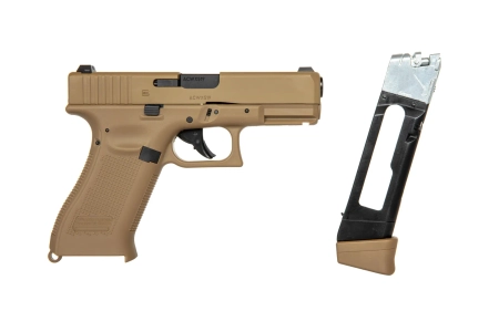 Replika pistoletu GBB Glock 19X CO2 - coyote